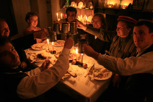 Dinning at Edwardian Farm, Morwellham Quay, Devon