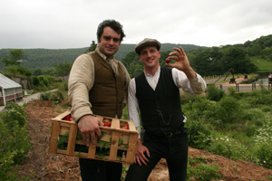 Strawberry picking on Edwardian Farm